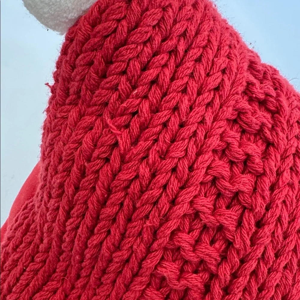 Opalhouse Designed with Jungalow Holiday Red Knit Throw Pillow w/ White Pom Poms